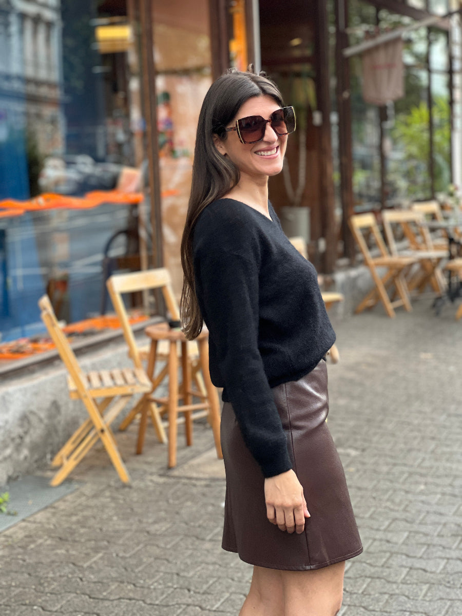 Pullover Babyalpaca V-Ausschnitt Basic No129 concept store Duesseldorf