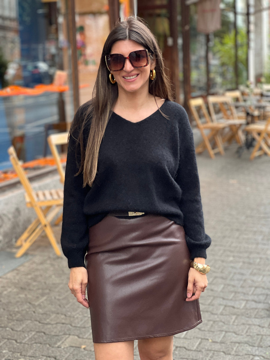 Pullover Babyalpaca V-Ausschnitt Basic No129 concept store Duesseldorf